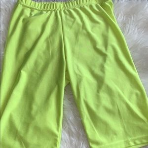 Like green biker shorts